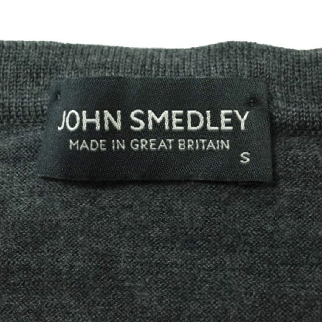 JOHN SMEDLEY(ジョンスメドレー)のJOHN SMEDLEY ジョンスメドレー イギリス製 エクストラファインメリノウール Uネックニット S チャコールグレー セーター プルオーバー トップス【中古】【JOHN SMEDLEY】 メンズのトップス(ニット/セーター)の商品写真