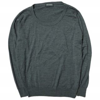 ジョンスメドレー(JOHN SMEDLEY)のJOHN SMEDLEY ジョンスメドレー イギリス製 エクストラファインメリノウール Uネックニット S チャコールグレー セーター プルオーバー トップス【中古】【JOHN SMEDLEY】(ニット/セーター)