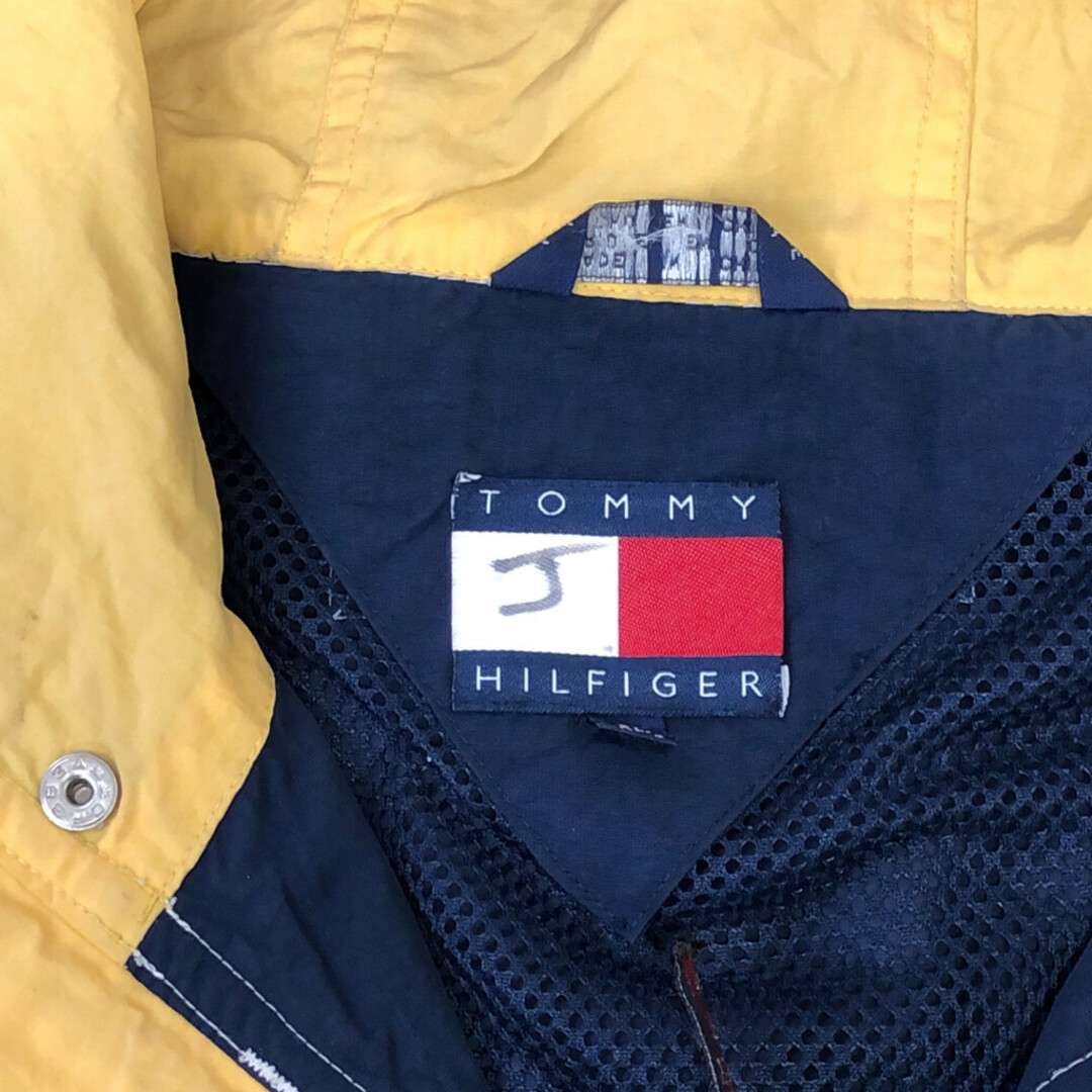 TOMMY HILFIGER(トミーヒルフィガー)の90年代 TOMMY HILFIGER トミーヒルフィガー ナイロン ウィンドブレーカー ジャケット アウター ネイビー (メンズ XL) 中古 古着 P6050 メンズのジャケット/アウター(マウンテンパーカー)の商品写真