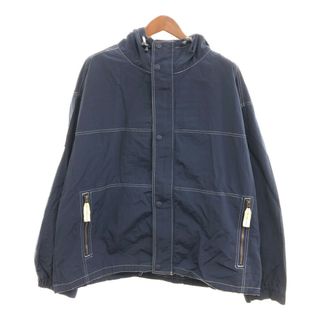 トミーヒルフィガー(TOMMY HILFIGER)の90年代 TOMMY HILFIGER トミーヒルフィガー ナイロン ウィンドブレーカー ジャケット アウター ネイビー (メンズ XL) 中古 古着 P6050(マウンテンパーカー)