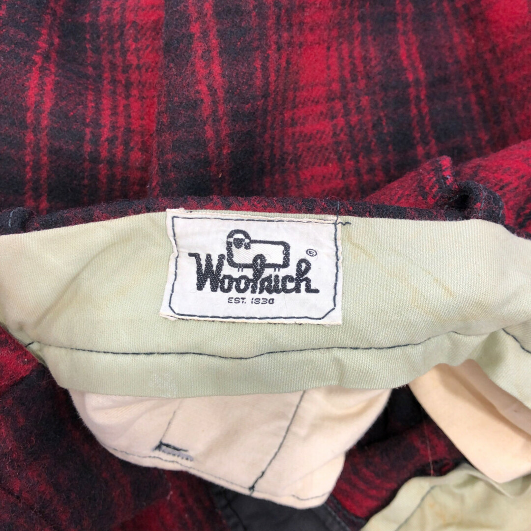 WOOLRICH(ウールリッチ)の70年代 WOOLRICH ウールリッチ ハンティングパンツ ボトムス ヴィンテージ バッファローチェック レッド (メンズ L相当) 中古 古着 P6066 メンズのパンツ(その他)の商品写真