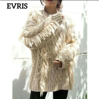 エヴリス(EVRIS)のEVRIS ハンドライクフリンジニットTOPS(ニット/セーター)
