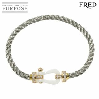 フレッド(FRED)のフレッド FRED フォース10 LM ハーフダイヤ ブレスレット #18 セラミック K18 PG ピンクゴールド ケーブル 750 VLP 90212516(ブレスレット/バングル)