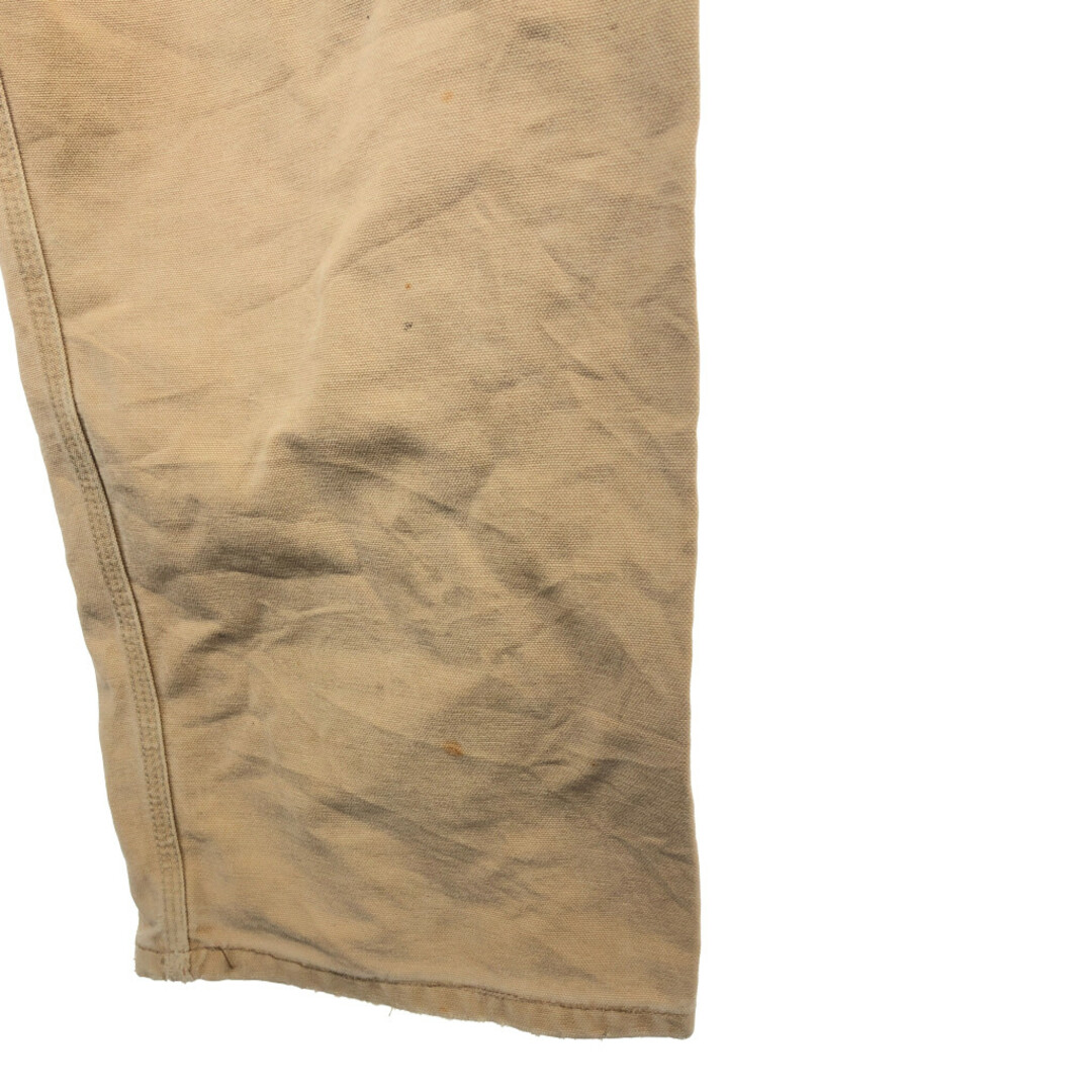carhartt(カーハート)の80年代 USA製 Carhartt カーハート ダック ワーク オーバーオール ダブルニー 大きいサイズ ブラウン (メンズ 38×34) 中古 古着 P6078 メンズのパンツ(サロペット/オーバーオール)の商品写真