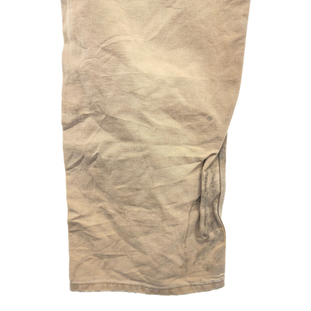 carhartt(カーハート)の80年代 USA製 Carhartt カーハート ダック ワーク オーバーオール ダブルニー 大きいサイズ ブラウン (メンズ 38×34) 中古 古着 P6078 メンズのパンツ(サロペット/オーバーオール)の商品写真