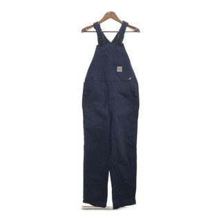 カーハート(carhartt)のCarhartt カーハート FR オーバーオール サロペット ワーク ネイビー (メンズ 34/32) 中古 古着 P6091(サロペット/オーバーオール)