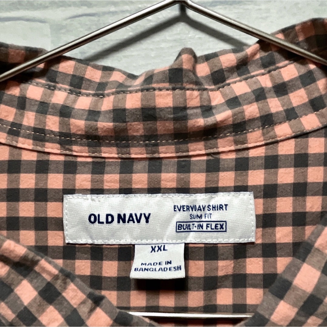 Old Navy(オールドネイビー)のOLD NAVY　ボタンダウンシャツ　チェック柄　ピンク　ブラック　USA古着 メンズのトップス(シャツ)の商品写真