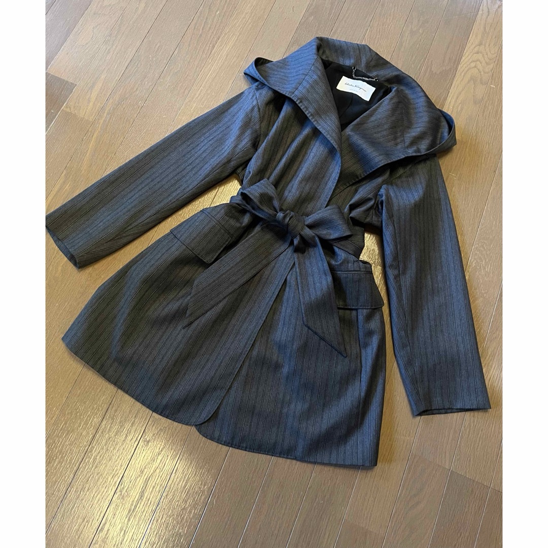 Salvatore Ferragamo - Salvatore Ferragamo フード付きミドルコート