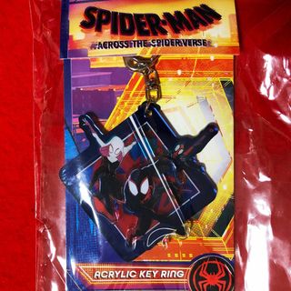 マーベル(MARVEL)のスパイダーマンアクリルキーホルダー：マスコット部7.2×7.2㎝程／透明濃青(キーホルダー)