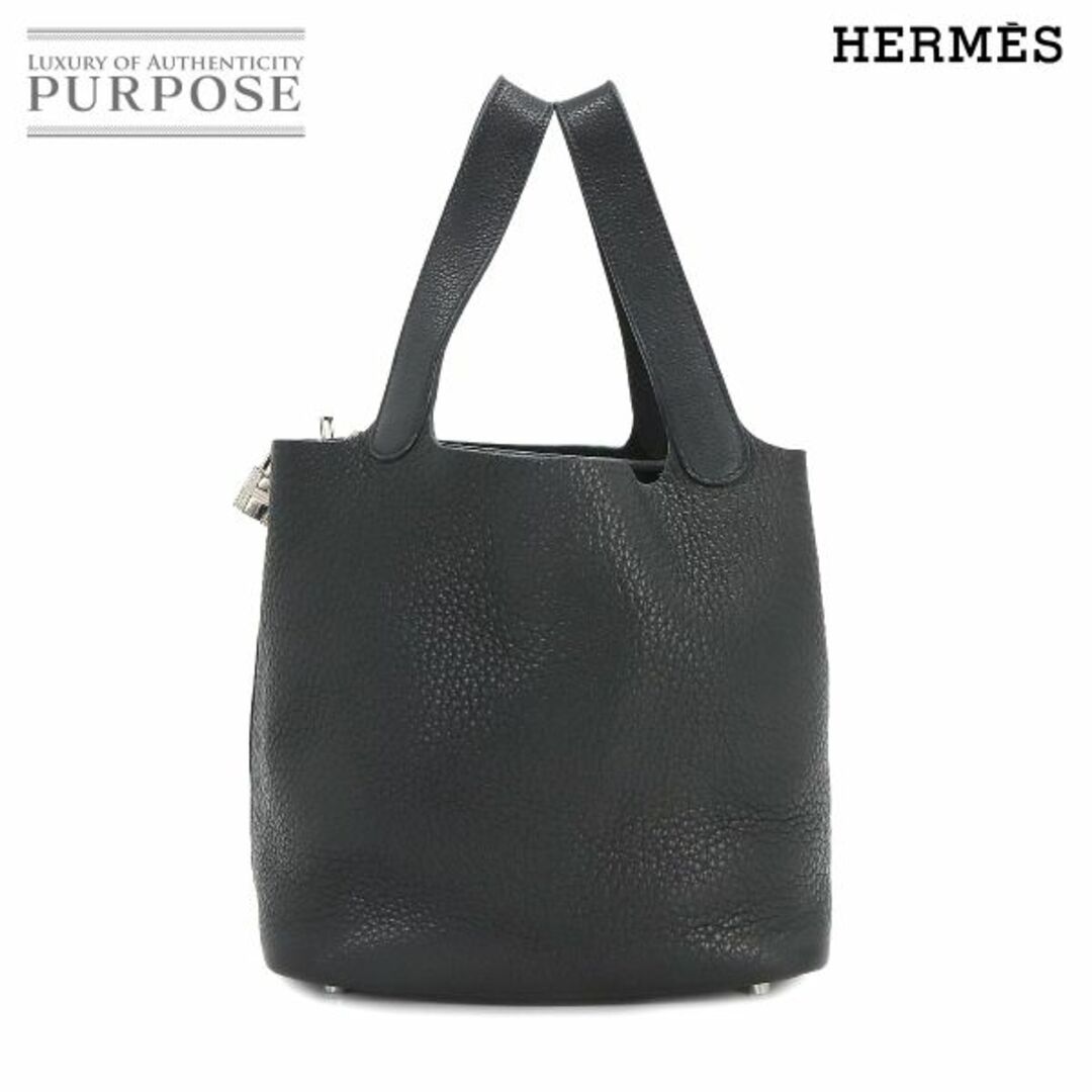 HERMES - エルメス HERMES ピコタンロック MM ハンド バッグ トリヨンクレマンス ブラック □M刻印 シルバー 金具 VLP 90219773