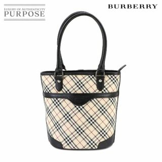 バーバリー(BURBERRY)のバーバリー BURBERRY ノバチェック トート バッグ キャンバス レザー ベージュ ブラック シルバー 金具 VLP 90221144(トートバッグ)