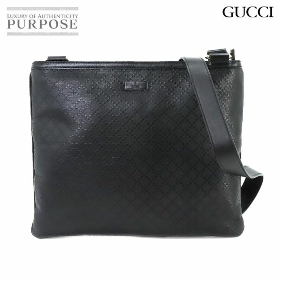 Gucci(グッチ)のグッチ GUCCI ディアマンテ ショルダー メッセンジャー バッグ PVC レザー ブラック 201446 VLP 90221159 メンズのバッグ(ショルダーバッグ)の商品写真