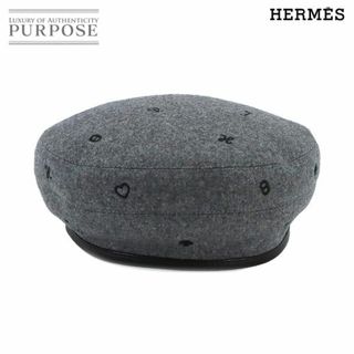 Hermes - 未使用 展示品 エルメス HERMES サントノーレチャーム ベレー帽 帽子 カシミヤ 100％ グレー VLP 90221163