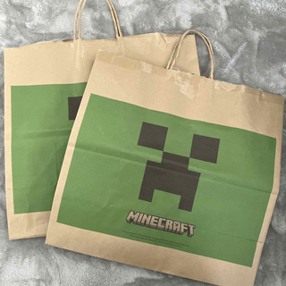 マインクラフト(Minecraft)のマイクラ紙袋（大）2枚(キャラクターグッズ)