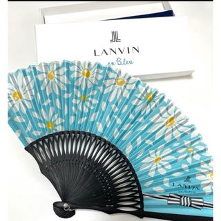 ランバン(LANVIN)のランバン 扇子 JAL機内限定品 花柄 リボン 水色  新品未使用(その他)