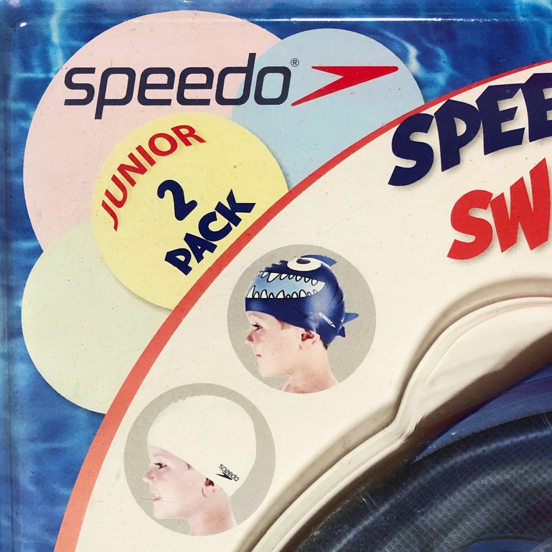 SPEEDO(スピード)のspeedo☆スピードシリコンジュニアスイムキャップ青1個：ジュニアサイズ エンタメ/ホビーのコスプレ(その他)の商品写真