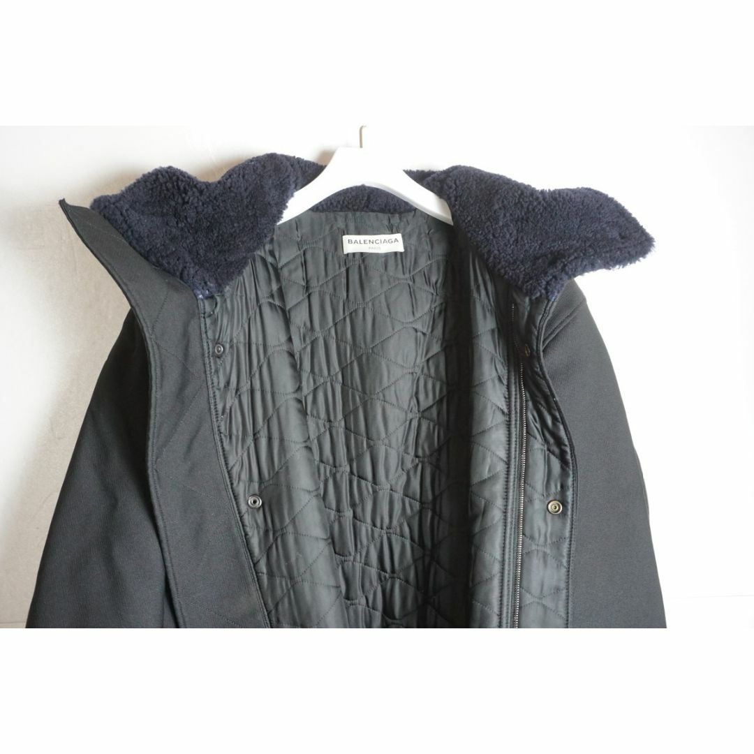 Balenciaga(バレンシアガ)の美品 16AW BALENCIAGA モッズ コート M-51 黒1224N▲ メンズのジャケット/アウター(モッズコート)の商品写真