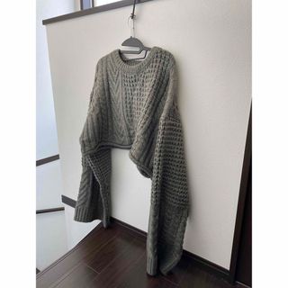 未使用♡CFT. sloth short aran knit/greengrey(ニット/セーター)