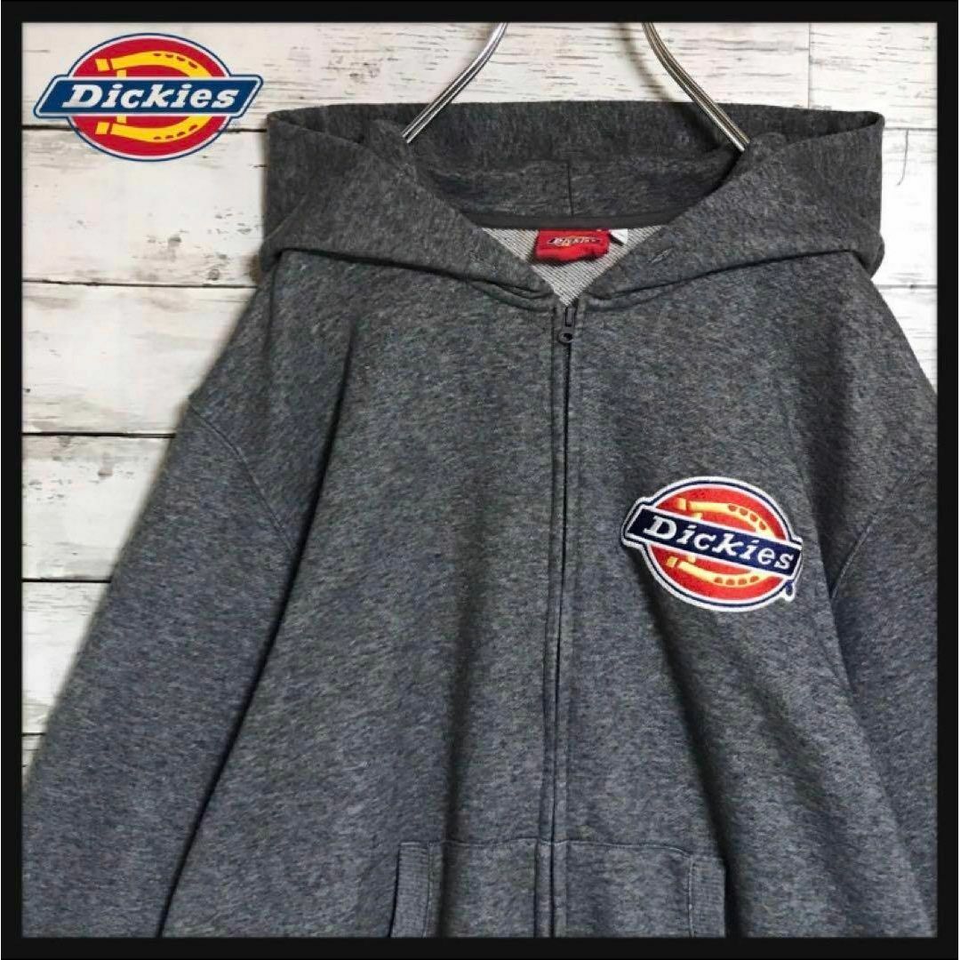 Dickies(ディッキーズ)の【人気定番デザイン】ディッキーズ　ワッペンロゴパーカー　グレー　H576R メンズのトップス(パーカー)の商品写真