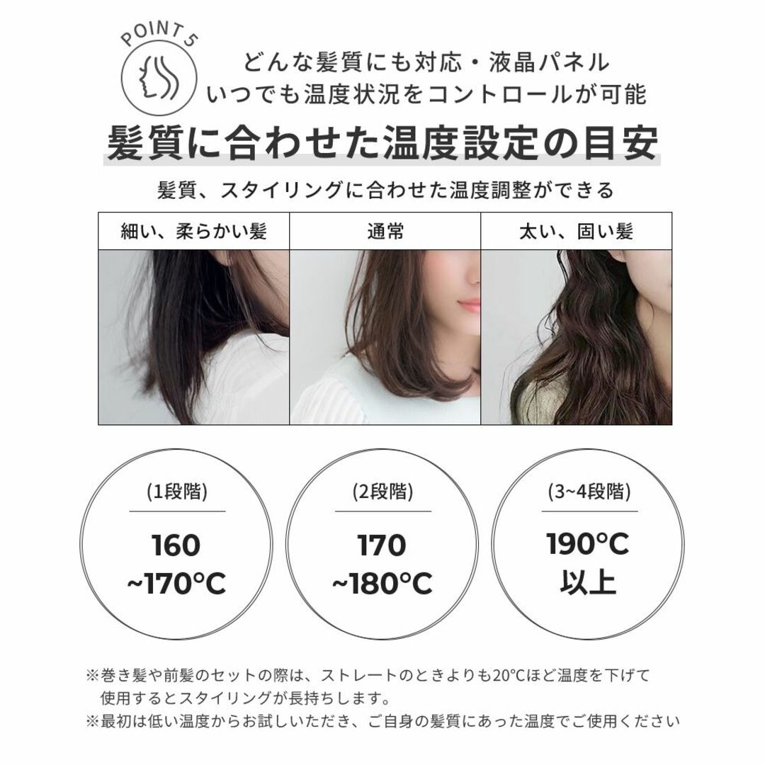 ヘアアイロン ストレート カール両用アイロン 温度調整可能 コテ 急速加熱  スマホ/家電/カメラの美容/健康(ヘアアイロン)の商品写真