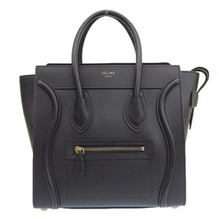 セリーヌ(celine)のセリーヌ CELINE ラゲージ マイクロショッパー ハンドバッグ レザー ブラック 中古 新入荷 OB1692(ハンドバッグ)