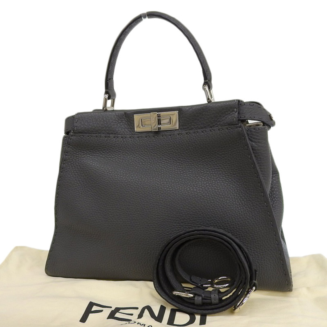 other(アザー)のフェンディ FENDI ピーカブー セレリア 2WAYバッグ ハンドバッグ ショルダーバッグ レザー グレー 8BN290 中古 新入荷 OB1690 レディースのバッグ(ハンドバッグ)の商品写真