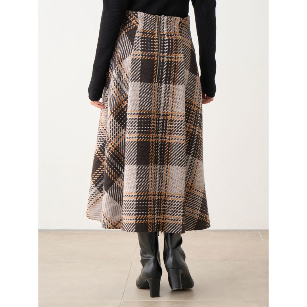 SNIDEL(スナイデル)のSNIDEL スナイデル ロービングチェックミディスカート GRY レディースのスカート(ひざ丈スカート)の商品写真