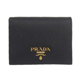 プラダ(PRADA)のプラダ PRADA 二つ折り財布 コンパクトウォレット サフィアーノ レザー ブラック 1MV204 中古 新入荷 OBB0542(財布)