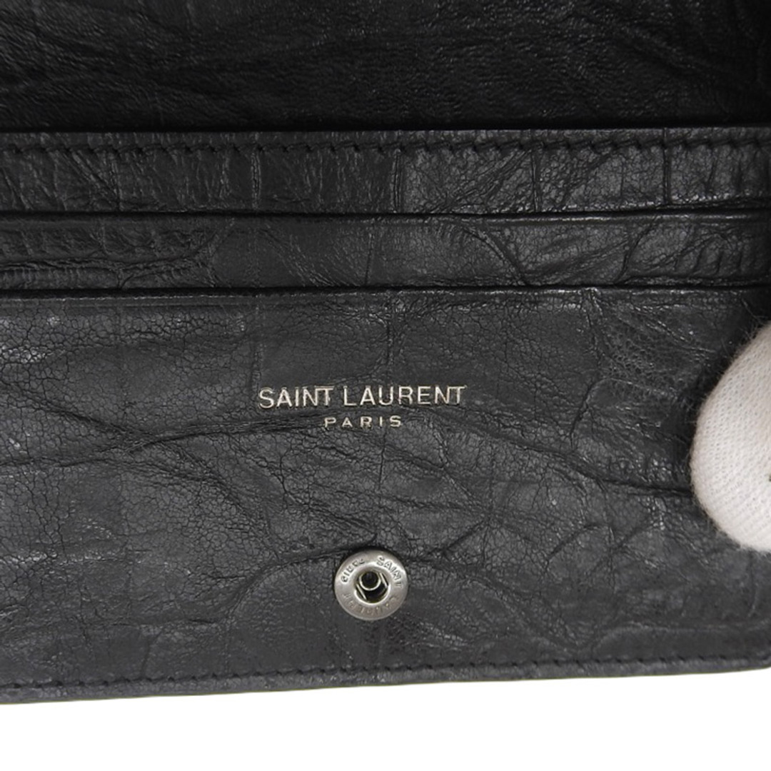 other(アザー)のサンローラン SAINT LAURENT カードケース 名刺入れ レザー ブラック TGN529887 中古 新入荷 OBB0537 レディースのファッション小物(名刺入れ/定期入れ)の商品写真