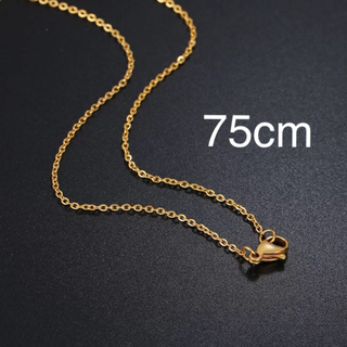 新品》値下げ❗️海外 あずきチェーン  75cm  ネックレス　ゴールド(ネックレス)