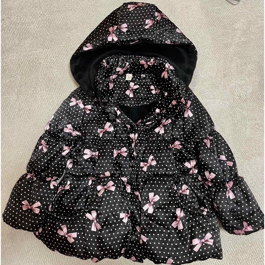 子供ダウンコート　黒100㎝🎀 キッズ/ベビー/マタニティのキッズ服女の子用(90cm~)(コート)の商品写真