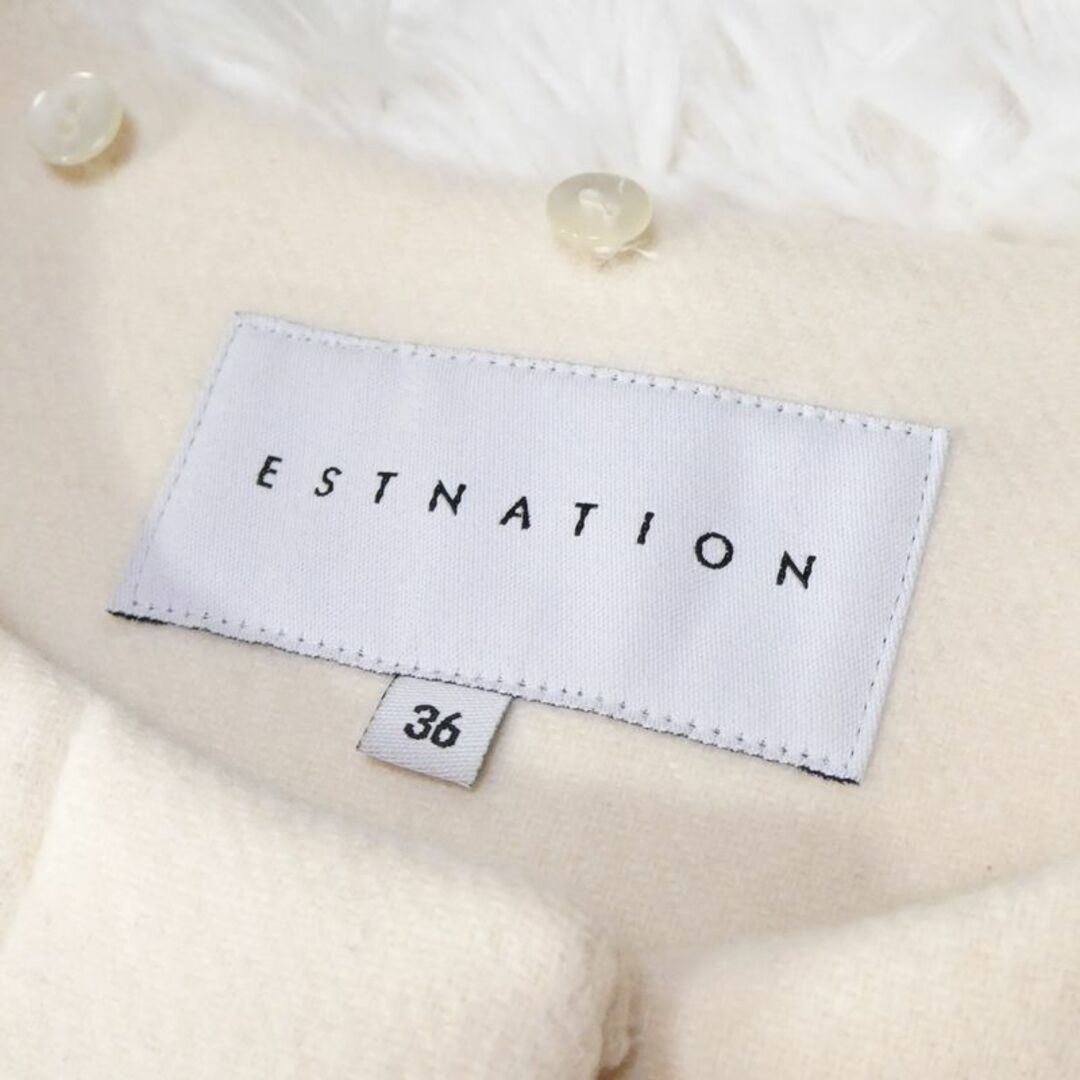ESTNATION(エストネーション)のESTNATION レディース ノーカラーコート フード付き 日本製 S レディースのジャケット/アウター(ロングコート)の商品写真