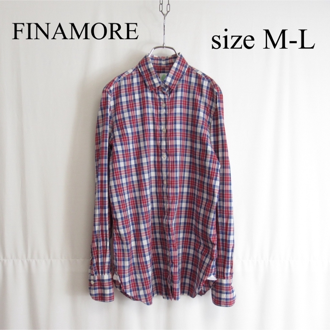 FINAMORE(フィナモレ)のFINAMORE コットン チェック シャツ イタリア製 42 トップス レディースのトップス(シャツ/ブラウス(長袖/七分))の商品写真