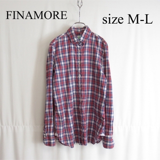 フィナモレ(FINAMORE)のFINAMORE コットン チェック シャツ イタリア製 42 トップス(シャツ/ブラウス(長袖/七分))