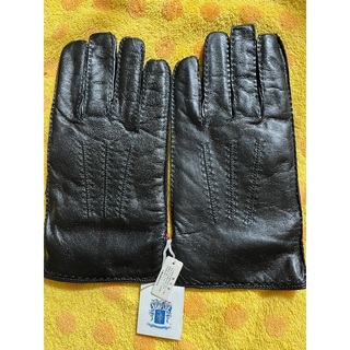 イタリアポルトラーノ皮革手袋L黒ライナーカラー黒(手袋)