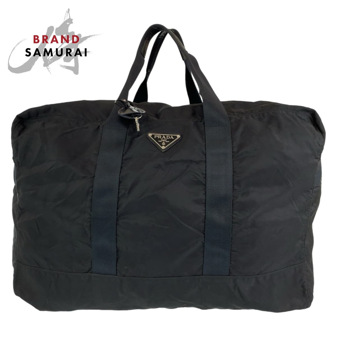 PRADA プラダ テスート 男女兼用 ブラック シルバー金具 ナイロン ボストンバッグ 旅行バッグ 404659 【中古】 | フリマアプリ ラクマ