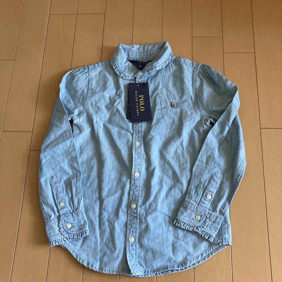 POLO RALPH LAUREN(ポロラルフローレン)の新品　ラルフローレン長袖ブラウス120センチ キッズ/ベビー/マタニティのキッズ服女の子用(90cm~)(ブラウス)の商品写真