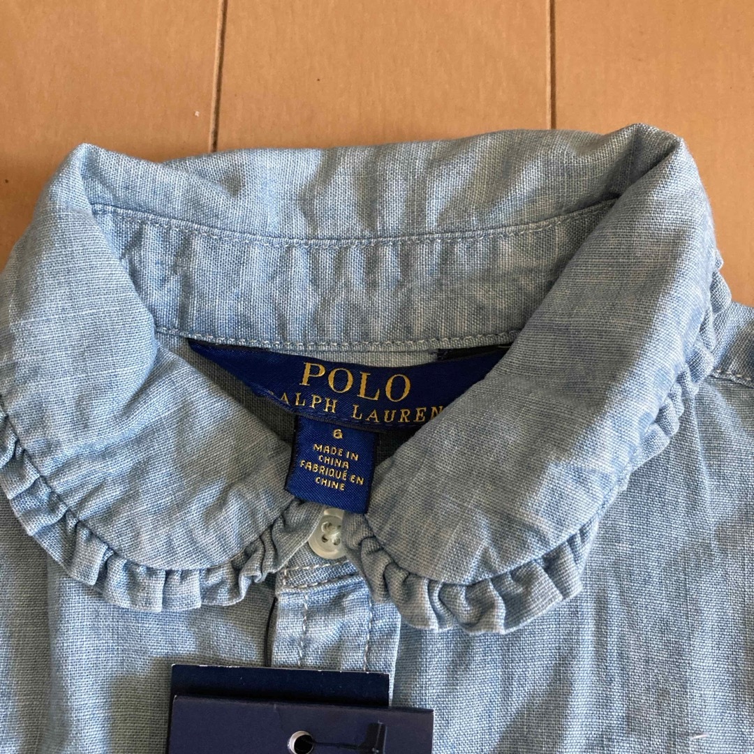 POLO RALPH LAUREN(ポロラルフローレン)の新品　ラルフローレン長袖ブラウス120センチ キッズ/ベビー/マタニティのキッズ服女の子用(90cm~)(ブラウス)の商品写真