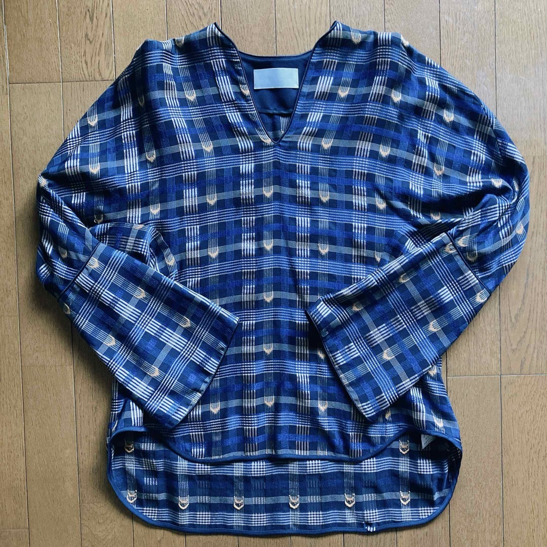 mamemame KASURI PLAID PULLOVER / BRU 1