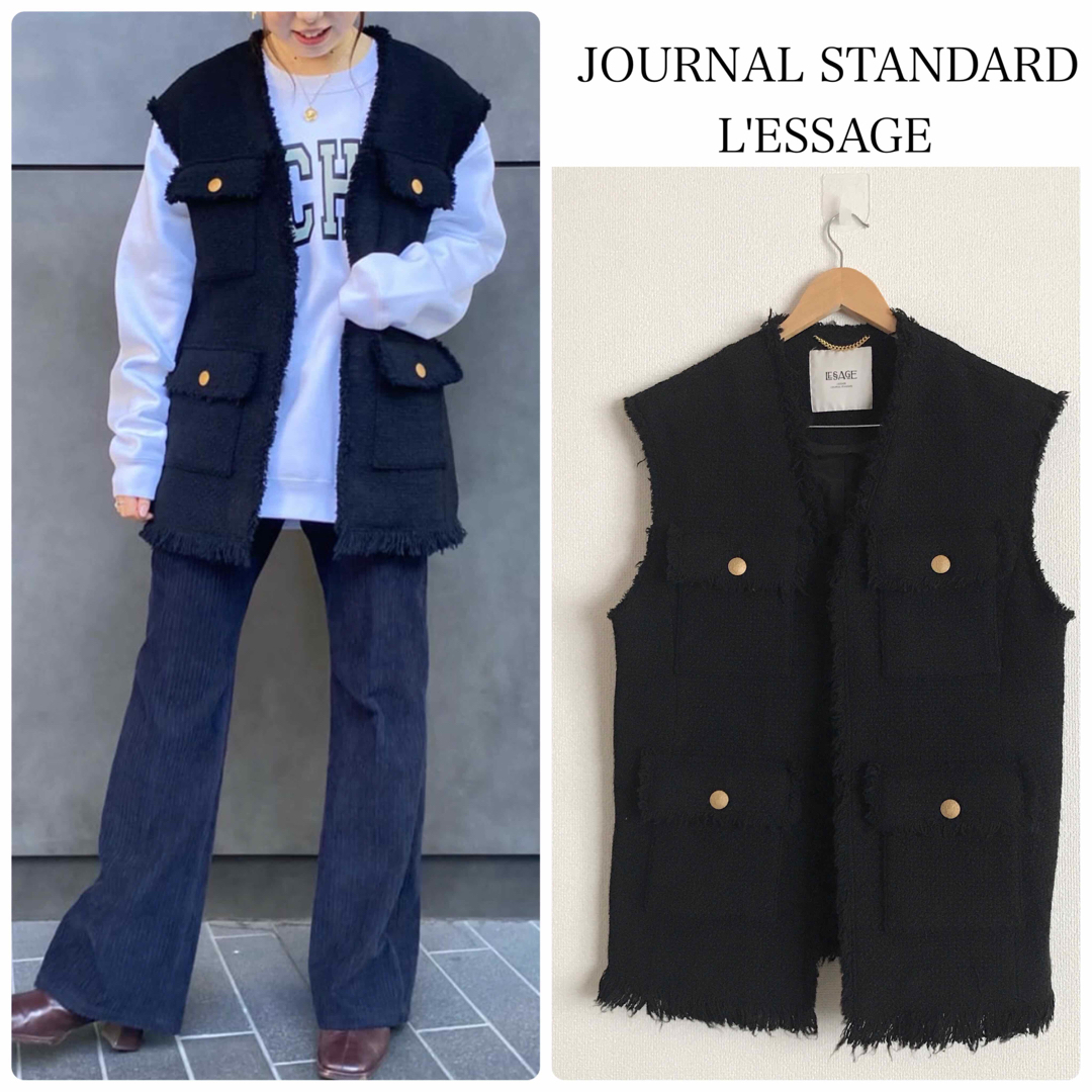 JOURNAL STANDARD(ジャーナルスタンダード)のJOURNAL STANDARD L'ESSAGE GIOLICAツイードベスト レディースのトップス(ベスト/ジレ)の商品写真