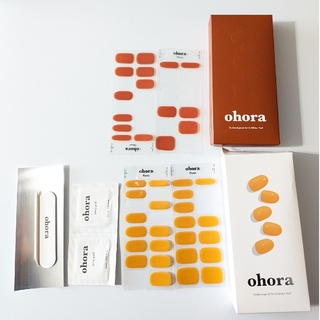 ohora ジェルネイルシール　２色セット　オレンジ系(ネイル用品)