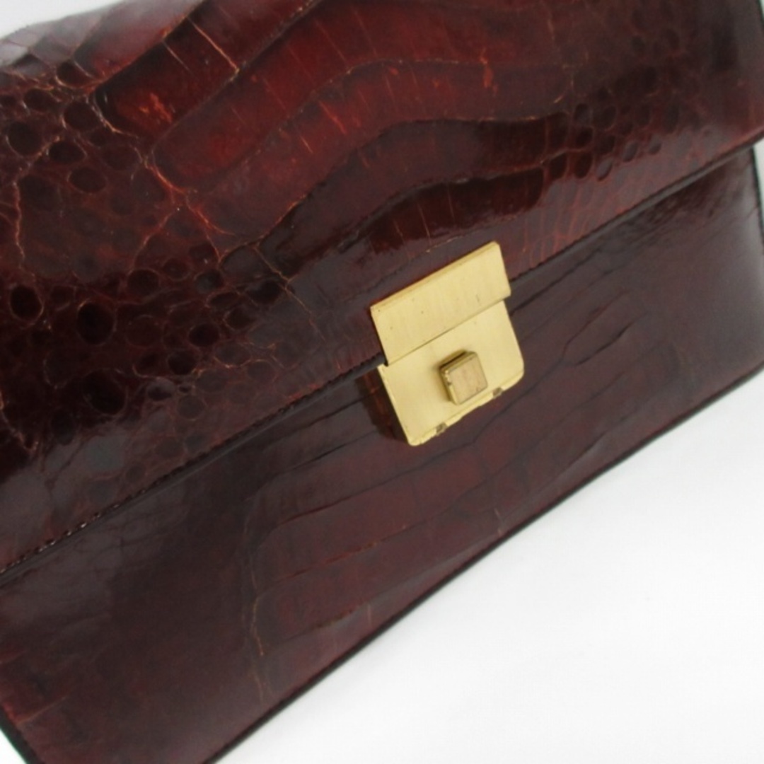 other(アザー)のクロコダイルレザー クラッチバッグ セカンドバッグ 赤茶 IBO46 メンズのバッグ(セカンドバッグ/クラッチバッグ)の商品写真