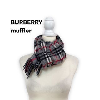 バーバリー(BURBERRY)のBurberry バーバリー　マフラー　ストール　ノバチェック　ウール　グレー(マフラー/ショール)