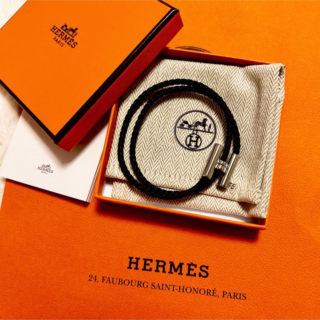 Hermes(エルメス)の【入手困難】HERMES エルメス レザーブレスレット トゥルニ トレッセ メンズのアクセサリー(ブレスレット)の商品写真