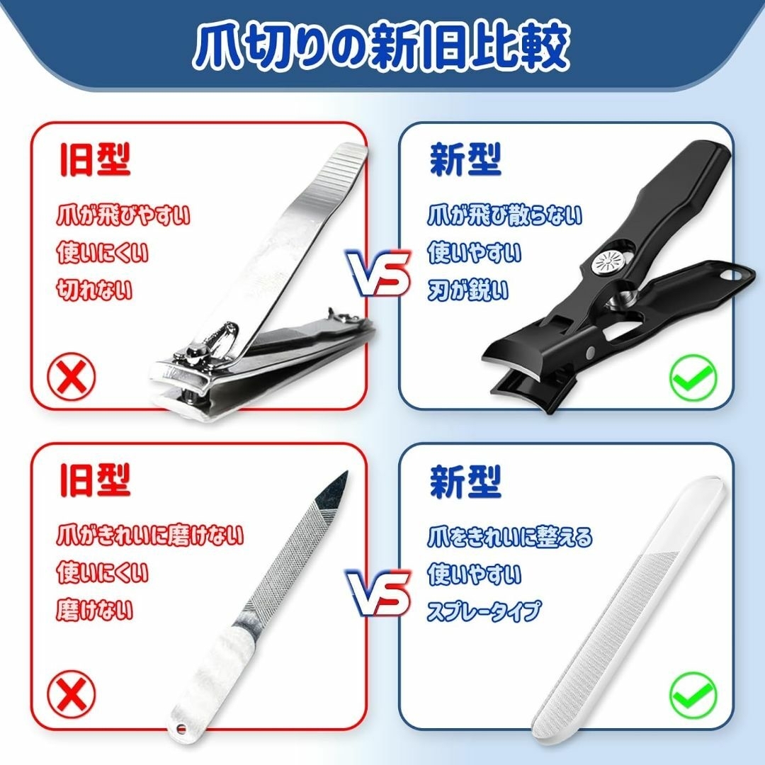 爪切り つめきり 飛散防止 人気ランキング 日本製ステンレス 爪切りセット インテリア/住まい/日用品の日用品/生活雑貨/旅行(その他)の商品写真