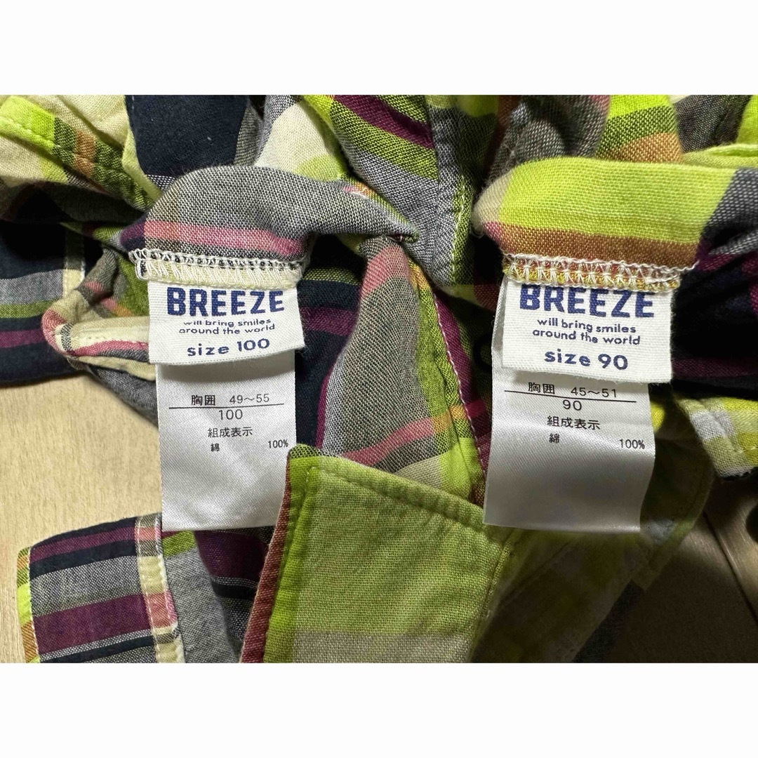 BREEZE(ブリーズ)のチェックシャツ　100cm キッズ/ベビー/マタニティのキッズ服男の子用(90cm~)(ブラウス)の商品写真