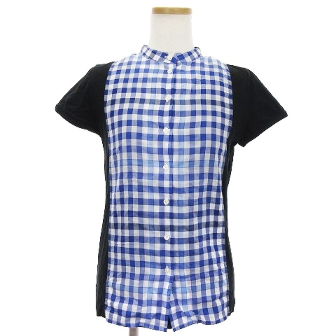 Paul Smith(ポールスミス)のポールスミス Tシャツ カットソー 半袖 チェック 黒 ブルー 青 M ■GY1 レディースのトップス(Tシャツ(半袖/袖なし))の商品写真