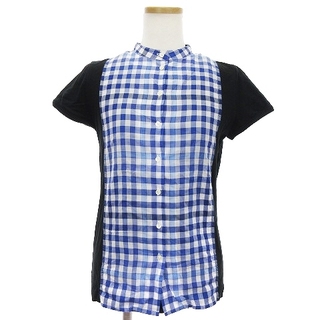 ポールスミス(Paul Smith)のポールスミス Tシャツ カットソー 半袖 チェック 黒 ブルー 青 M ■GY1(Tシャツ(半袖/袖なし))