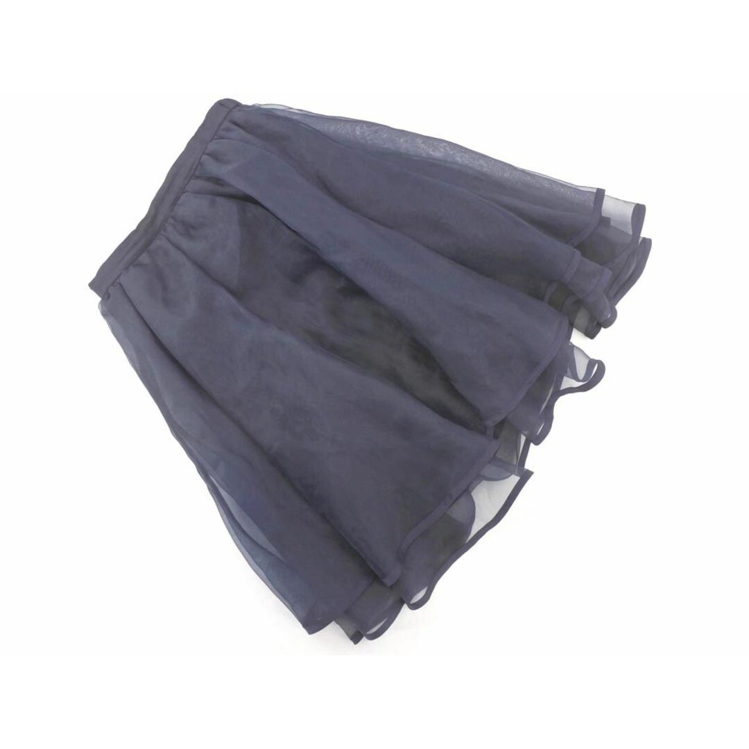 dazzlin(ダズリン)のdazzlin ダズリン オーガンジー フレア スカート sizeM/紺 ■■ レディース レディースのスカート(ロングスカート)の商品写真