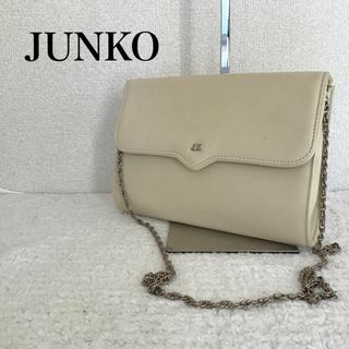 コシノジュンコ(JUNKO KOSHINO)の美品✨JUNKOKOSHINOジュンココシノショルダーバッグハンドバッグホワイト(ショルダーバッグ)